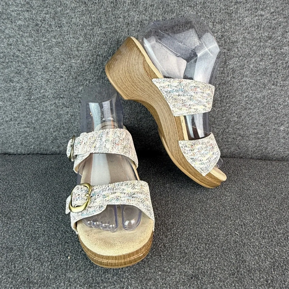Dansko Sophie Leather Wedge Comfort Sandal Women EU38|US7.5-8 Multi Color